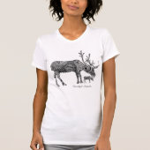 Zwart & Wit  Bloemen Moose T-shirt (Voorkant)