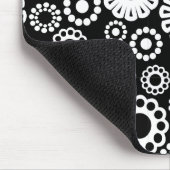 Zwart-wit bloemen Muismat (Hoek)