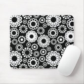 Zwart-wit bloemen Muismat (Met muis)