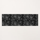 Zwart-wit Bloemen Natuur Patroon Minimalistisch Yogamat (Achterkant (horizontaal))