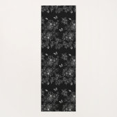 Zwart-wit Bloemen Natuur Patroon Minimalistisch Yogamat (Achterkant)