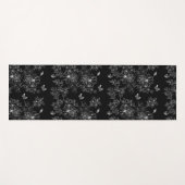 Zwart-wit Bloemen Natuur Patroon Minimalistisch Yogamat (Voorkant (horizontaal))
