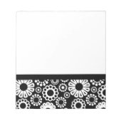 Zwart-wit bloemen Notitieboekje Notitieblok (Voorkant)