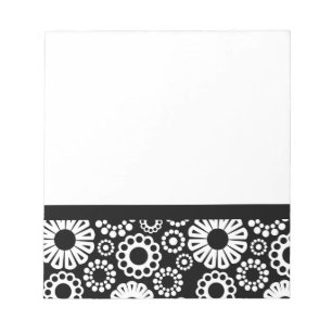 Zwart-wit bloemen Notitieboekje Notitieblok