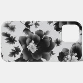 Zwart & Wit Bloemen Ontwerp iPhone / iPad hoesje (Achterkant (horizontaal))