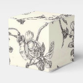 Zwart-wit Bloemen Party Favor Box Bedankdoosjes (Voorkant Zijde)