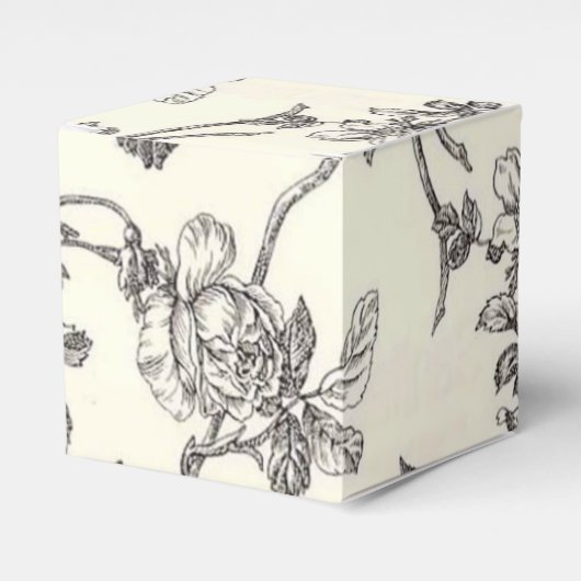 Zwart-wit Bloemen Party Favor Box Bedankdoosjes (Voorkant Zijde)