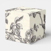 Zwart-wit Bloemen Party Favor Box Bedankdoosjes (Achterkant)