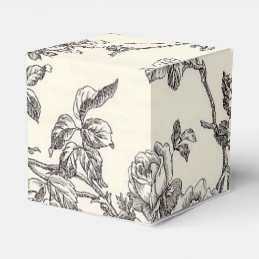 Zwart-wit Bloemen Party Favor Box Bedankdoosjes (Achterkant)