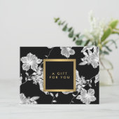 Zwart-wit Bloemen Patroon Gift Kaart (Staand voorkant)