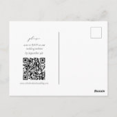 Zwart-wit Bloemen  RSVP Briefkaart (Achterkant)
