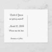 Zwart-wit Bloemen Save the Date Briefkaarten (Achterkant)