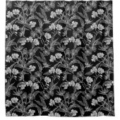 Zwart wit bloemen schoeisel gordijn (Voorkant)