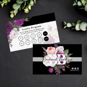 Zwart & Wit  Bloemen Service Loyaliteit Stempel Visitekaartje