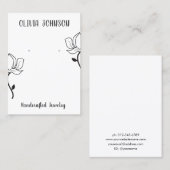 Zwart Wit Bloemen Sieraden Oorbel Display Visitekaartje (Voorkant / Achterkant)