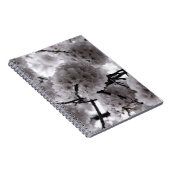 Zwart-wit Bloemen Spiraal Foto Notitieboek (Rechterzijde)