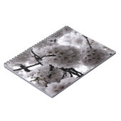 Zwart-wit Bloemen Spiraal Foto Notitieboek (Linkerzijde)