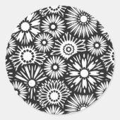 zwart-wit bloemen Sticker (Voorkant)