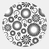 zwart-wit bloemen Sticker (Voorkant)