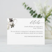 Zwart & Wit Bloemen Strand Details Klein Informatiekaartje (Staand voorkant)