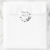 Zwart Wit Bloemen Swirl Bruiloft Favor Sticker (Tas)