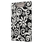 Zwart Wit Bloemen & Swirls Bloemen Swirl Klembord (Links)