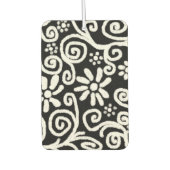 Zwart Wit Bloemen & Swirls Bloemen Swirl Luchtverfrisser (Voorkant)