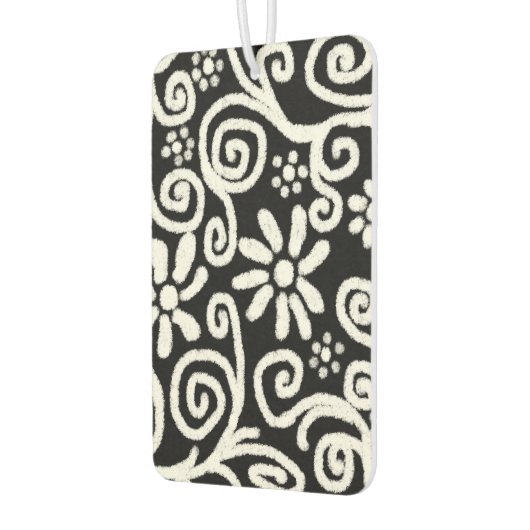 Zwart Wit Bloemen & Swirls Bloemen Swirl Luchtverfrisser (Links)