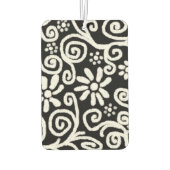 Zwart Wit Bloemen & Swirls Bloemen Swirl Luchtverfrisser (Achterkant)