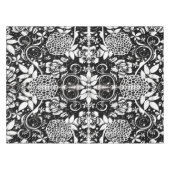 Zwart-wit Bloemen Tafelkleed (Voorkant (Horizontaal))