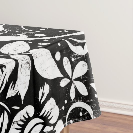 Zwart-wit Bloemen Tafelkleed (Voorbeeld)