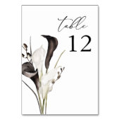 Zwart & Wit Bloemen Tafelnummer (Voorkant)