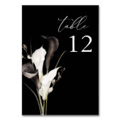 Zwart & Wit Bloemen Tafelnummer - Zwart (Voorkant)