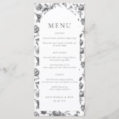 Zwart & Wit Bloemen Toile Arch Wedding Menu (Voorkant)