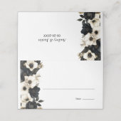 Zwart-wit Bloemen Trouwplaats Kaart Plaatskaartje (Buitenkant ongevouwen)