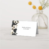 Zwart-wit Bloemen Trouwplaats Kaart Plaatskaartje (Achterkant)