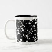 Zwart&wit Bloemen Tweekleurige Koffiemok (Links)