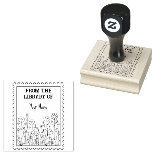 Zwart-wit bloemen uit de bibliotheek van Postal Rubberstempel (Gestempeld)