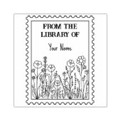 Zwart-wit bloemen uit de bibliotheek van Postal Rubberstempel (Afrduk)