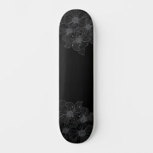 Zwart-wit bloemen verf je eigen dek persoonlijk skateboard