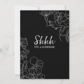 Zwart Wit Bloemen Verrassing 25e Jubileum Kaart (Achterkant)