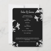 Zwart Wit Bloemen Viering van het Leven Fotokaart Kaart (Achterkant)