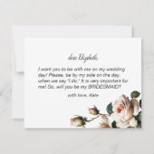 Zwart & Wit Bloemen Vrijgezellenfeest Bruidsmeisje Kaart (Achterkant)