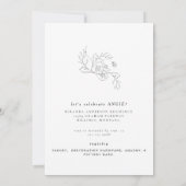 Zwart-wit Bloemen Vrijgezellenfeest Kaart (Achterkant)