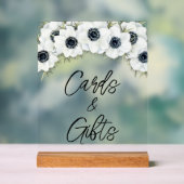 Zwart Wit Bloemen Vrijgezellenfeest Kaarten en ges Acryl Bord (Neutraal)