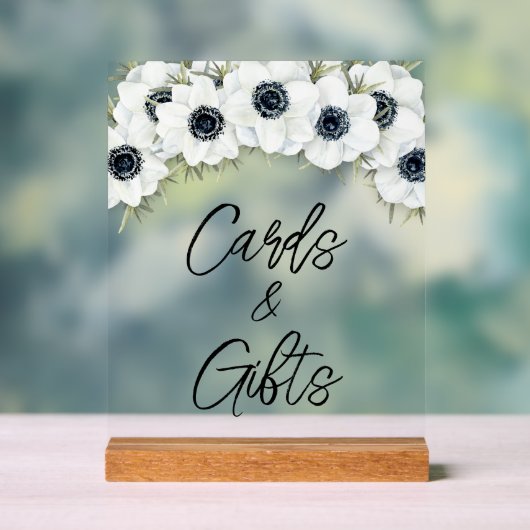 Zwart Wit Bloemen Vrijgezellenfeest Kaarten en ges Acryl Bord (Neutraal)