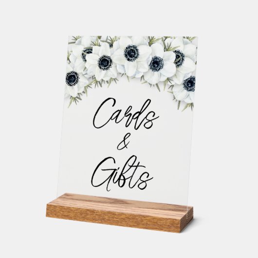 Zwart Wit Bloemen Vrijgezellenfeest Kaarten en ges Acryl Bord (Hoek)