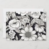 Zwart Wit Bloemen Vrouwen 75e Verjaardag Kaart (Achterkant)