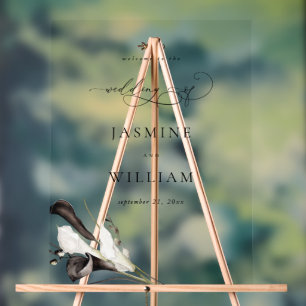 Zwart & Wit Bloemen Welkom Acryl Bord