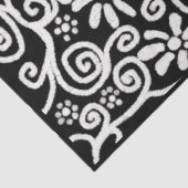 Zwart Wit Bloemen Wervelingen Bloemen Decoupage Tissuepapier (Detail)